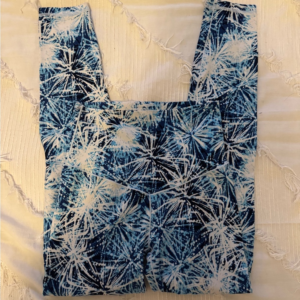 Blue Patterned Women's Leggings